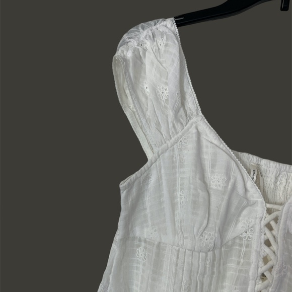 NWT By Anthropologie Cap-Sleeve Lace-Up Babydoll Dress  Size MP - Picture 6 of 13